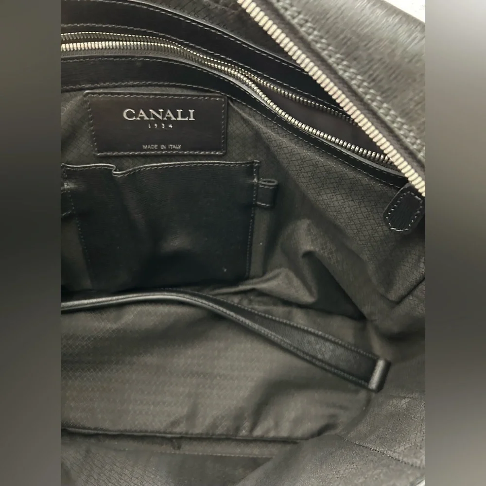 CANALI Saffiano Leather Briefcase new
